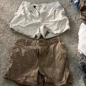 cargo shorts size small (two dark brown one light) 5 inch inseam